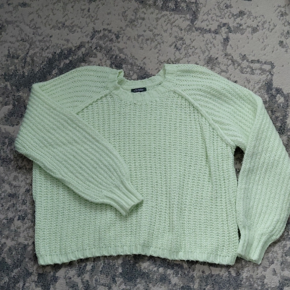 Wild Fable Light Green Crew Neck Sweater